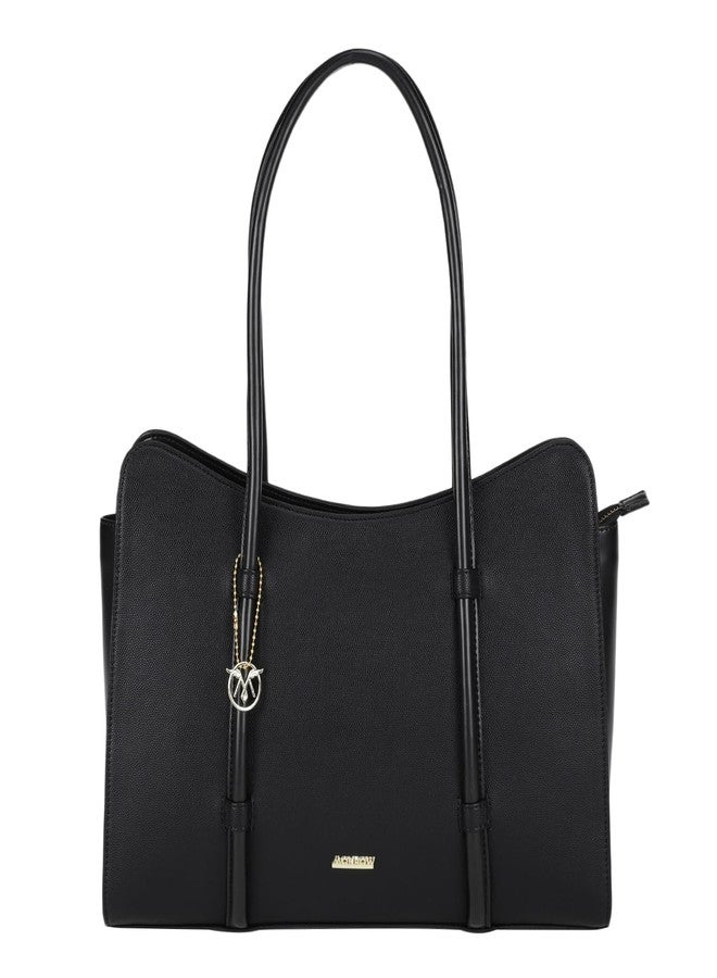 MONROW Stylish And Trendy Regularwear Black Tote Handbag For Women and Girls - Image 1